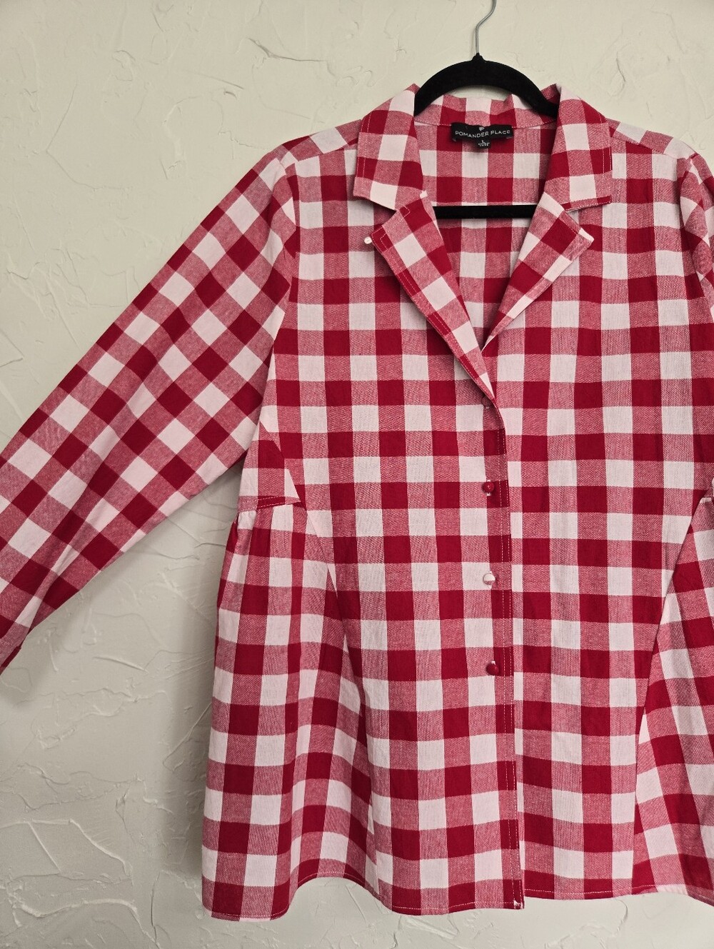 NEW Tuckernuck Pomander Place Red Cotton Plaid Gingham Top, L - Picture 4 of 11